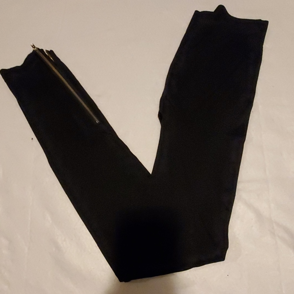 INC Black Ankle Zip Leggings Womens Medium